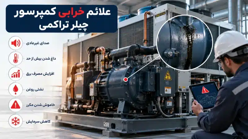 علائم خرابی کمپرسور چیلر تراکمی