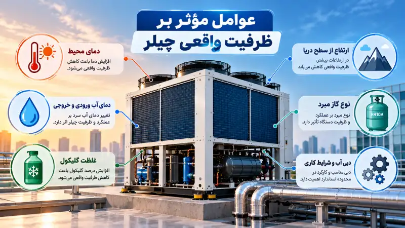 عوامل مؤثر بر ظرفیت واقعی چیلر