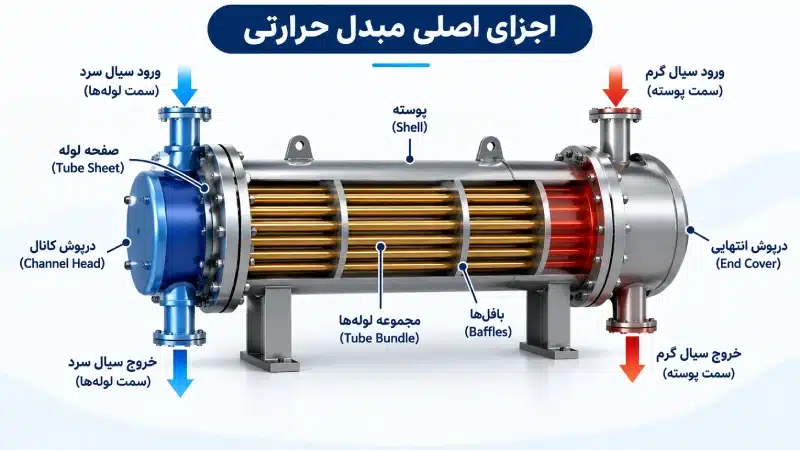 اجزای اصلی مبدل حرارتی