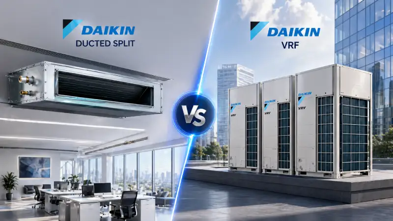مقایسه داکت اسپلیت دایکین با VRF از نظر عملکرد