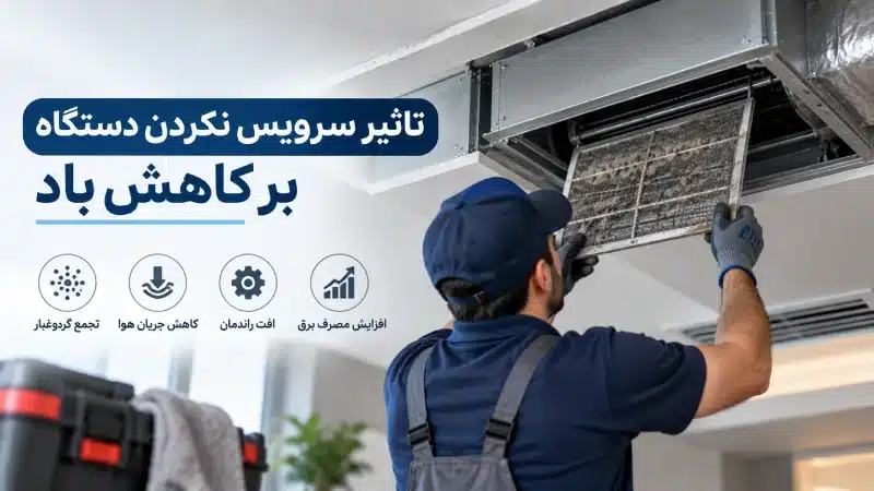 تاثیر سرویس نکردن دستگاه بر کاهش باد