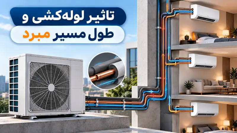 تاثیر لوله‌کشی و طول مسیر مبرد